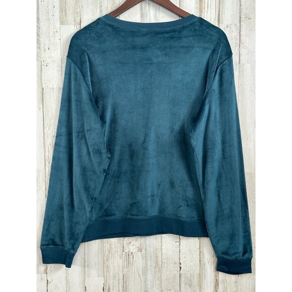Honeydew Crew Sweatshirt XL Teal Green Velvety Loungewear Normcore Athleisure - Picture 2 of 8
